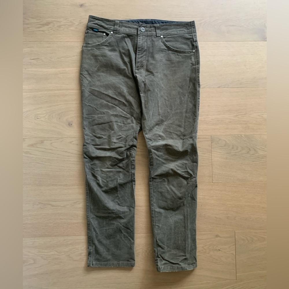 Kuhl M 35x32 Workwear Free Ryder Tapered Fit Reinforced Work Pants Olive Grey